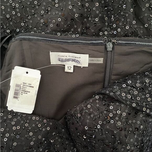 Teri Jon by Rickie Freeman Sequin Mesh Midi-Dress size 12 - Picture 12 of 13
